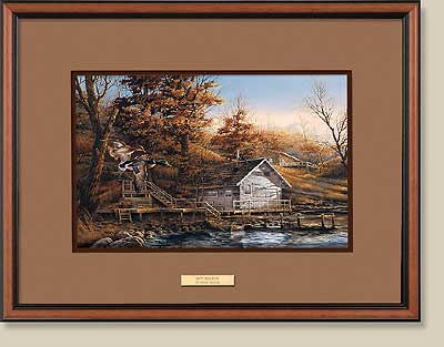 Autumn Shoreline Walnut Framed Print